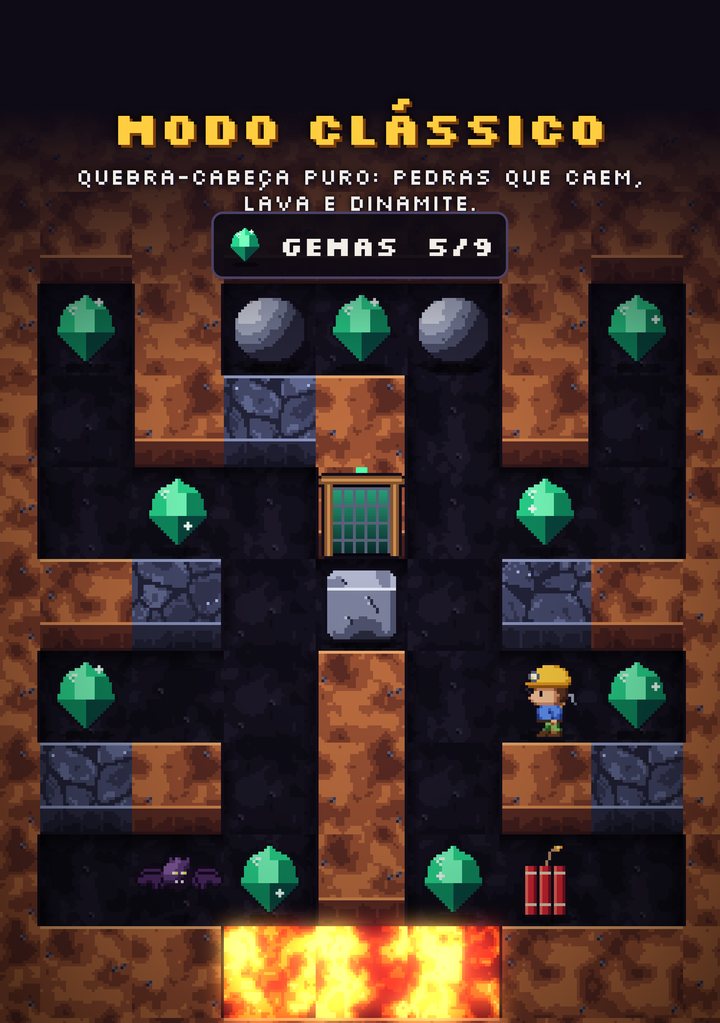 Modo Clássico com lava e dinamite
